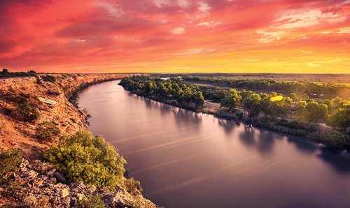 Australian sunset over the River Murray