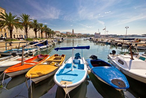City of Split colorful harbor view Dalmatia