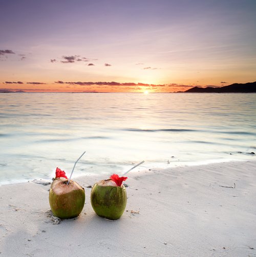 Coconuts on the beach in Raro