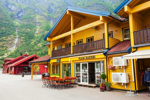Flam village on Sognefjord Norway