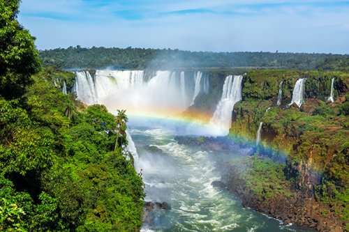 Iguazu falls with rainbow