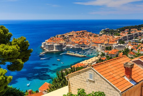 Panoramic view of the walled city Dubrovnik
