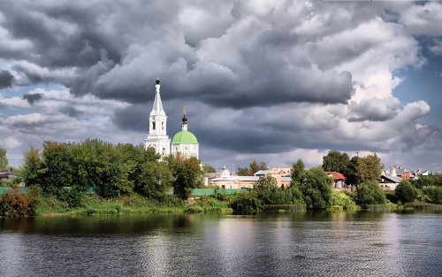 Russia Church on coast river
