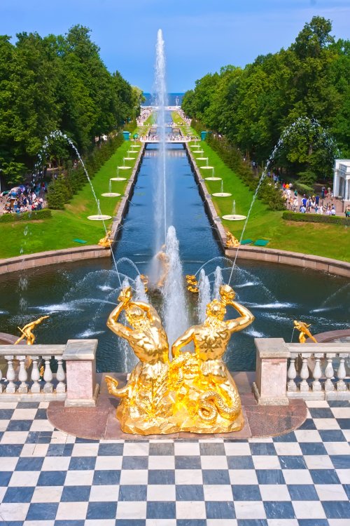 Russia Fountains in Petrodvorets Peterhof Saint Petersburg