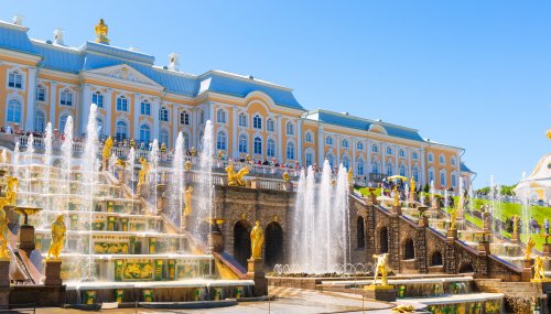 Russia Grand Cascade in Peterhof Palace St Petersburg