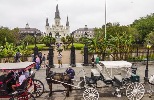 Southern USA Jackson Square at Decatur Street in New Orleans2