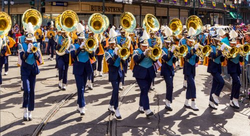 Southern USA Mardi Gras parade Trumpets