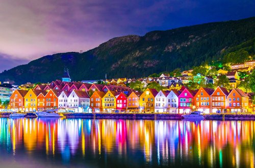 Wooden district in Bergen Norway