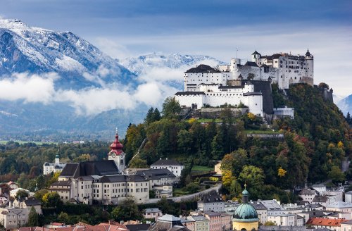 smaller Salzburg skyline with hohensalzburg and salzach river