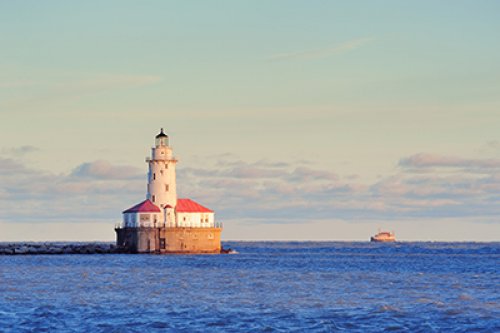 Chicago Light House in Lake Michigan